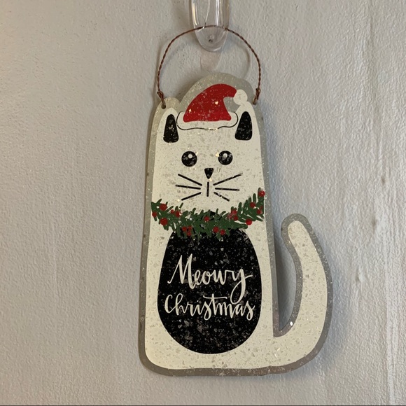 Meowy Christmas Cat Sign/Ornament - Picture 3 of 4